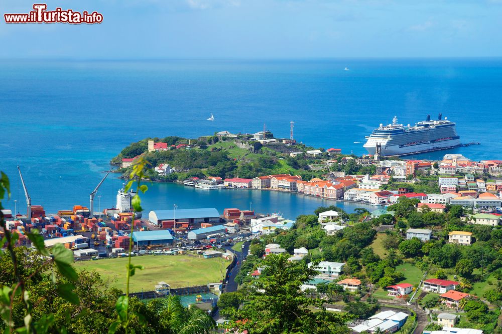 Immagine Uno scorcio dell'isola di Grenada, America Centrale. Quest'isola di origine vulcanica è soprannominata l'isola delle spezie: ha infatti numerosi terreni dedicati alla coltivazione della noce moscata.