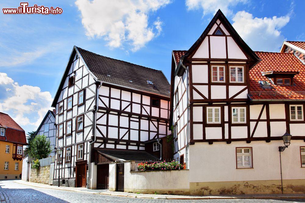 Immagine Uno scorcio sulle case in legno di Quedlinburg, Germania.