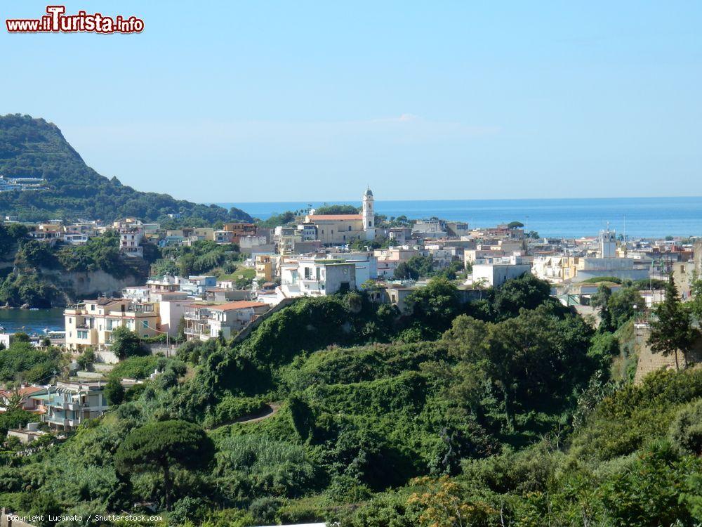 Immagine Veduta panoramica di Bacoli dal castello Aragonese di Baia, Campania. Situato sul golfo di Pozzuoli, questo paese venne fondato dagli antichi romani che lo chiamarono Bauli. Ancora oggi si conservano preziose testimonianze - © Lucamato / Shutterstock.com