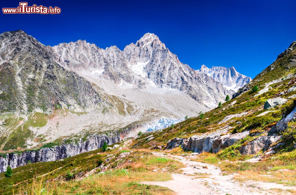 Immagine Veduta primaverile del ghiacciaio dell'Argentiere a Chamonix, Francia, Alta-Savoia.