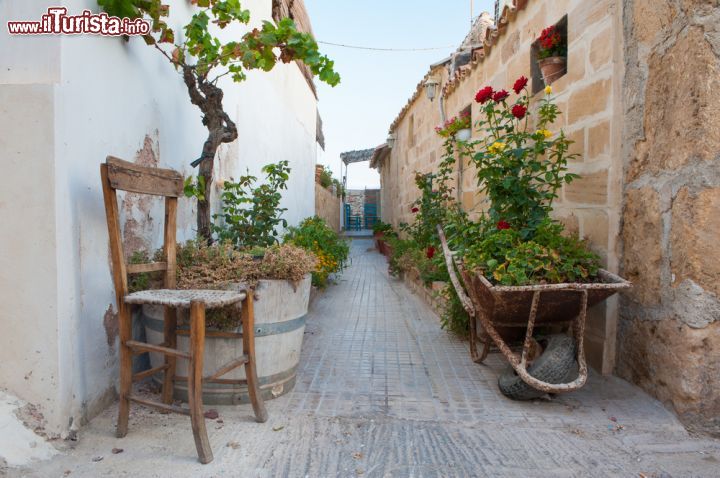 Immagine Via del borgo marinaro di Marzamemi, Sicilia - Una caratteristica stradina del villaggio siracusano di Marzamemi: passeggiando in relax fra le viuzze del borgo si scoprono gli scorci più suggestivi da fotografare © Marco Ossino / Shutterstock.com