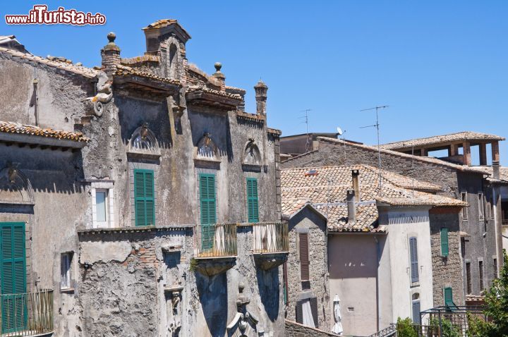 Immagine Vista panoramica di Montefiascone, Lazio. In cima al colle più alto dei Monti Volsini, Montefiascone domina la sponda sudorientale del lago di Bolsena. In questa immagine, alcuni edifici del centro cittadino - © Mi.Ti. / Shutterstock.com