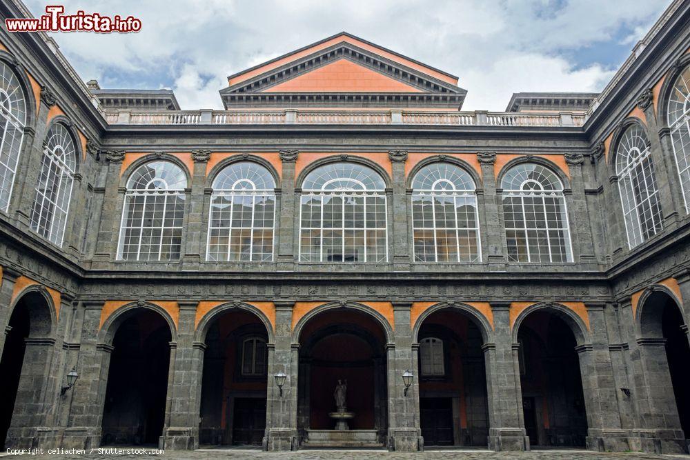 Immagine Biblioteca Nazionale Vittorio Emanuele III a Napoli, Campania. Ospitata al Palazzo Reale in Piazza del Plebiscito, venne istituita alla fine del XVIII° secolo - © celiachen / Shutterstock.com