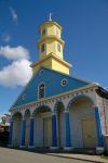 La famosa chiesa di Conchi in Cile: è una delle più spettacolari chiese di legno dell'isola di Chiloe, nella parte settentrionale della Patagonia Cilena - © jorisvo / ...