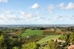 Colline di Romagna nei pressi di Longiano, Italia. Questo grazioso comune della provincia di Forlì-Cesena ha il suo bel centro storico che sorge sulle prime colline romagnole, a ridosso ...