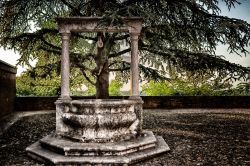 Fontana della fortezza di Longiano, Emilia Romagna, Italia. Di particolare interesse nel castello malatestiano è la fontana dei Veneziani risalente al XVI° secolo, pregevole manufatto ...