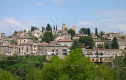 Il panorama di Pico in provincia di Frosinone, Lazio. Questa località immersa nel verde rappresenta uno dei borghi più belli d'Italia.
