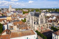 La basilica di Sant'Urbano a Troyes vista dall'alto (Francia). Rappresenta il capolavoro dell'architettura gotica della regione.
