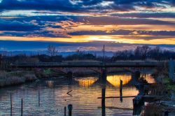 Ponte sul fiume Rubicone non lontano da Gatteo in Romagna