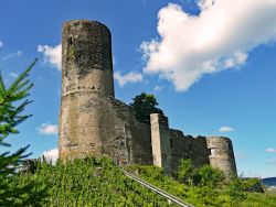 Uno scorcio del castello di Landshut a Doctor's Wineyards, Baviera, Germania.

