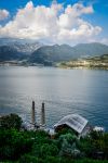 Vista sul Lago d'Iseo da Tavernola Bergamasca, in Lombardia.