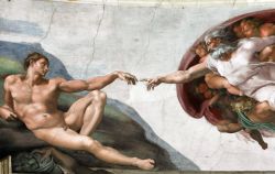 Uno dei capolavori di Michelangelo, la Creazione di Adamo, della Cappella Sistina - Quest'immagine che ha fatto il giro del mondo e tuttora è conosciuta a livello mondiale, non ...