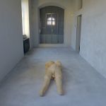 Una opera di Louise Bourgeois, un corpo femminile, gice sul pavimento della Fondazione Prada di Milano- © Paolo Bona / Shutterstock.com 