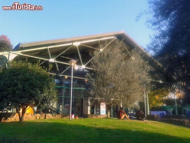 Immagine L'ingresso a Explora il Museo dei bambini di Roma: si trova in via Flaminia, non distante da Piazza del Popolo, ed è nato dalla ristrutturazione del Borghetto Flaminio, dove esisteva un ex deposito di tram, in totale degrado. Oggi trovate il padiglione espositivo circondato da un grande polmone verde, dove vengono svolte attività come ad esempio le arrampicate che piacciono tantissimo ai bambini - © www.mdbr.it