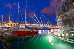 Il porto di Genova fotografato in notturna dall pontile dell'Acquario di Genova - © Davide Scio / Shutterstock.com 