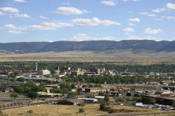 La città di Casper nel Wyoming centrale. Credit: ...
