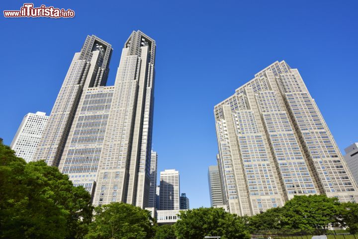 Immagine Il Metropolitan Government Office Building di Tokyo nel quartiere di Shinjuku a fianco del central park - © Imagepocket / Shutterstock.com