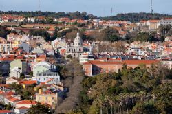Il panorama delle case del quartiere di Belém ...