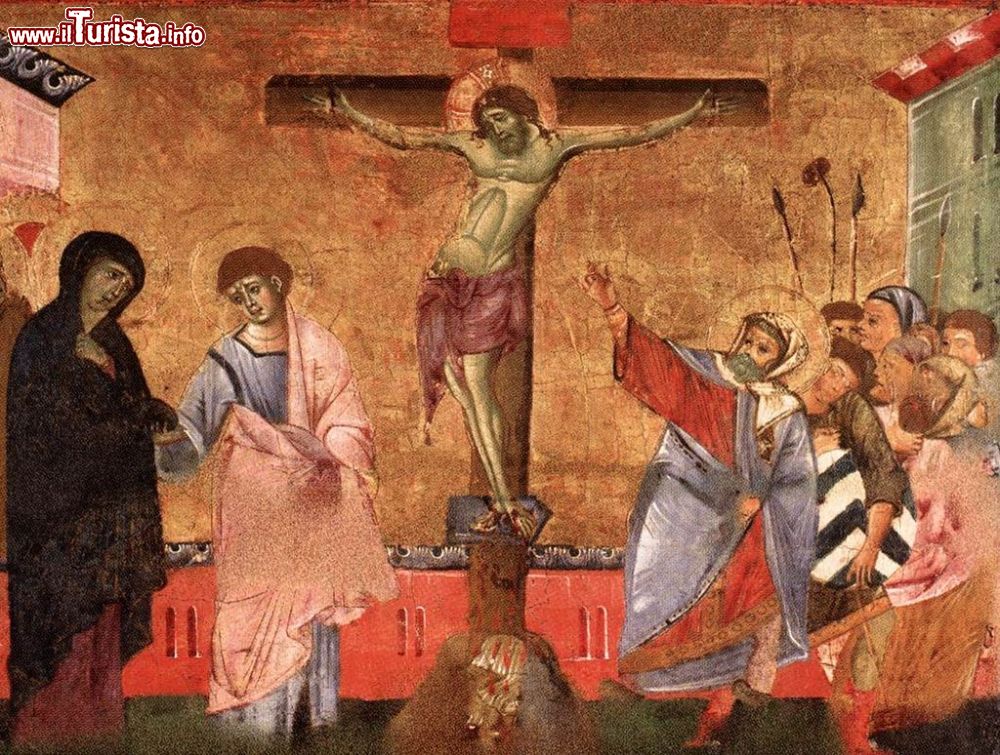 Immagine Una crocifissione opera di Guido Da Siena: è esposta in una sala della Pinacoteca Nazionale di Siena