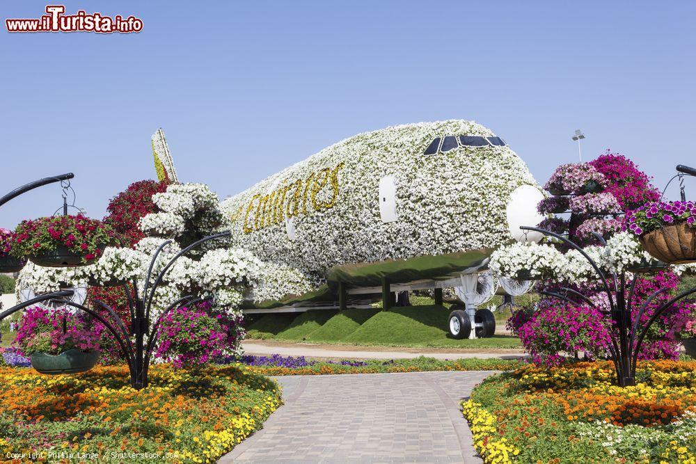 Immagine L'Airbus A380 della Emirates al Miracle Garden di Dubai, Emirati Arabi Uniti. E' la più grande decorazione floreale al mondo tanto da essere entrata nel Guinness World Record - © Philip Lange / Shutterstock.com