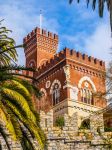 Il castello d'Albertis con le tipiche merlature medievali, Genova, Liguria.

