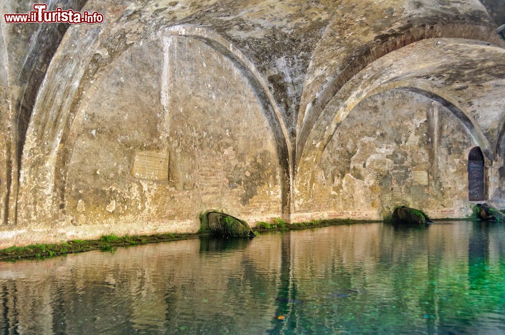 Immagine Gli archi sopra la grande vasca di Fontebranda, la più importante fontana medievale di Siena.