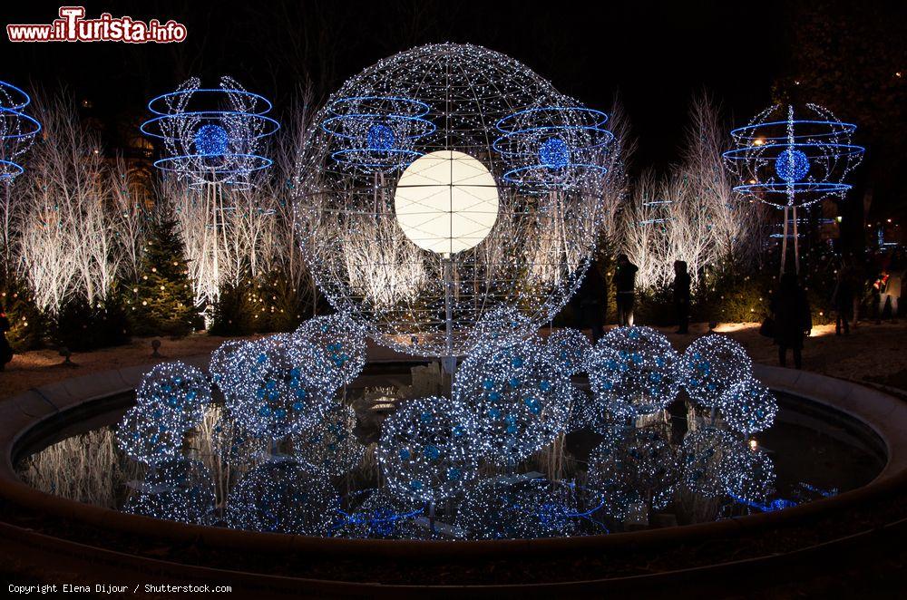 Immagine La fontana del Rond Point des Champs-Elysées decorata durante il periodo del Natale. - © Elena Dijour / Shutterstock.com