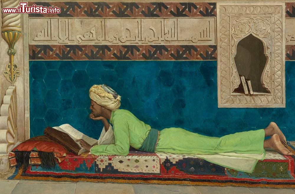 Immagine Opera di Osman Hamdi Bey: Giovane Emiro allo studio, 1878. Siamo al museo Louvre di Abu Dhabi - © Photography / www.louvreabudhabi.ae
