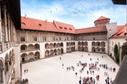 The inner courtyard of the Wawel Castle in Krakow, Poland. Renaissance
