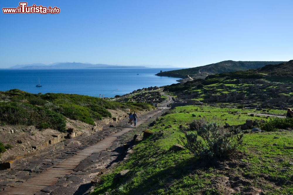 Immagine La strada principale dell'antica città di Tharros, sulla costa di Capo San Marco, nella Penisola del Sinis, in Sardegna.