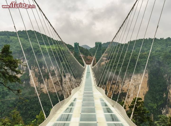 In CIna il ponte in vetro più lungo del mondo, allo Zhangjiajie park, Provincia di Hunan - Aperto il 20 agosto 2016 questo ponte, con il fondo in cristallo, ha battuto i record come struttura di questo tipo più lunga e più alta del mondo, una vera mecca per gli appassionati di panorami vertiginosi! A rendere ancora più affascinante il luogo è la cornice delle montagne di Zhangjiajie, le cime che hanno ispirato James Cameron per creare le sue montagne fluttuanti nel film Avatar. I dati parlano chiaro: si tratta di un ponte che collega due sponde distanti tra loro ben 430 metri, e che si eleva ad una altezza di oltre 300 metri dal sottostante canyon. Il fondo del ponte include 99 grandi pannelli rettangolari in cristallo che consentono di provare un brivido sottile quando si attraversa il camminamento. Non vi basta? Al centro del ponte sono presenti due piattaforme per provare anche l'adrenalina del bungee jump, oppure una discesa veloce con una zip line. L'unico punto negativo è la popolarità della struttura: sono possibili solamente 8.000 accessi giornalieri, e al max 600 persone in contemporanea: inevitabilmente si registrano delle lunghe file d'attesa. Il costo del ponte è di 138 yuan, pari a circa una ventina di euro. Una curiosità: per dimostrare la sicurezza della struttura, al momento dell'inaugurazione, le autorità hanno inferto ai cristalli dei violenti colpi di martello, ed hanno compiuto un attraversamento in automobile, proprio per tranquillizzare i primi visitatori del ponte! - © Anges van der Logt / Shutterstock.com