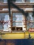 Il famoso murales a Soho di Richard Haas, Find-it il gatto alla finestra, NYC